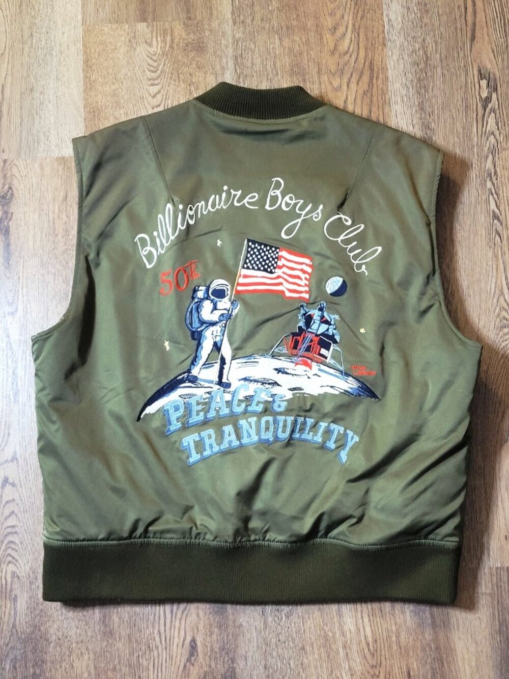 Billionaire Boys Club Apollo Vest Mens XL Peace Tranquility Embroidered Patches